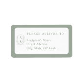 Trouw Wapen Initialen Individuele Naam Adres Etiket (Voorkant)