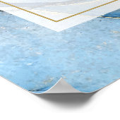 Trouw Welkom Bord in Scheepsblauw en Goud Agaat Poster (Hoek)