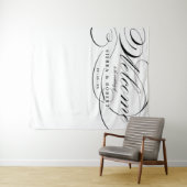 Trouw Welkom Elegante Fantasie Script Backdrop Wandkleed (In Situ (horizontaal))