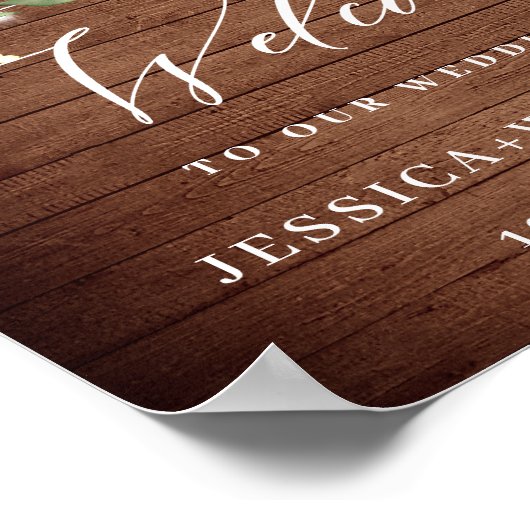 Trouw Welkom Houten Lantaarn Roze Rozen Poster (Hoek)