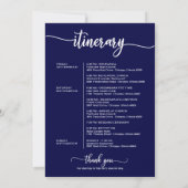 Trouw Welkom Itinerariet Brief in Marineblauw Kaart (Achterkant)