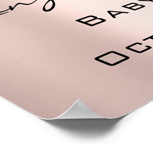 Trouw Welkom Poster Roze Drips Baby Shower (Hoek)