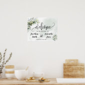 Trouw welkomstbord eucalyptus succulent poster (Keuken)