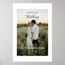 Trouw welkomstbord poster met foto wit