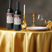 Trouw Wijn Aquarel Druiven Witte Houten Paneel Wijn Etiket