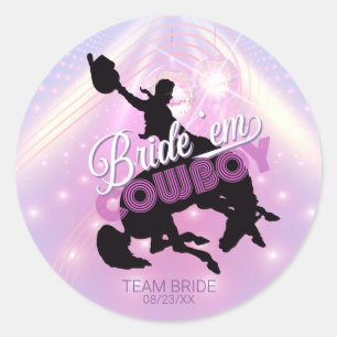 Trouw ze Cowboy Bachelorette v2 Team Bruid ID928 Ronde Sticker