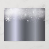 Trouw zilver sneeuw budget save the date flyer (Achterkant)