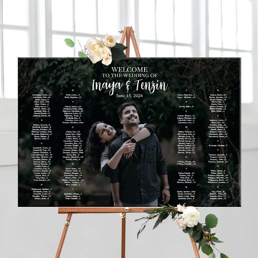 Trouw zitplaats bord met foto poster