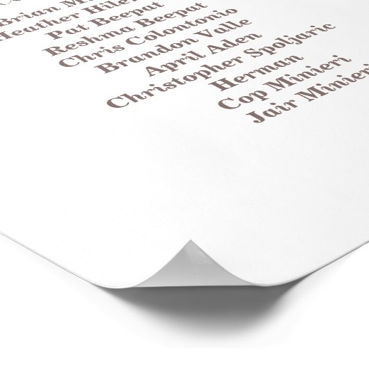 Trouw zitplaatskaart reizen thema elegant modern poster (Hoek)