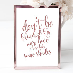 Trouw Zonnebril Favorieten Roze Goud 8x10 Bord Poster