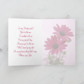 Trouw. Zus. Bruidsmeisje kaart. Madeliefjes. (Binnen)