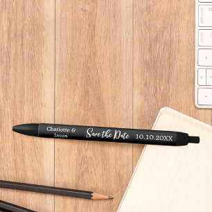 Trouw zwart wit Save the Date Zwarte Inkt Pen
