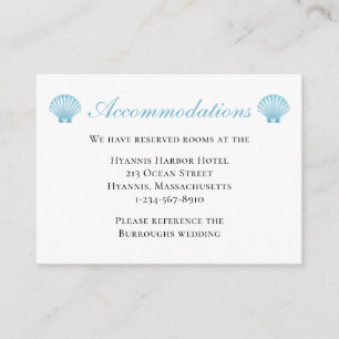 Trouwaccommodaties Blue Nautical Shells Beach Informatiekaartje