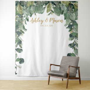 Trouwachtergrond - Eucalyptus - Fotohokje Wandkleed
