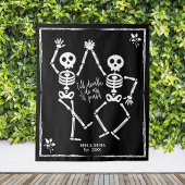 Trouwachtergrond met dansend skelet Aangepaste opr Wandkleed