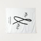 Trouwachtergrond Mr. & Mevrouw Aangepaste Achterna Wandkleed (Voorkant (horizontaal))