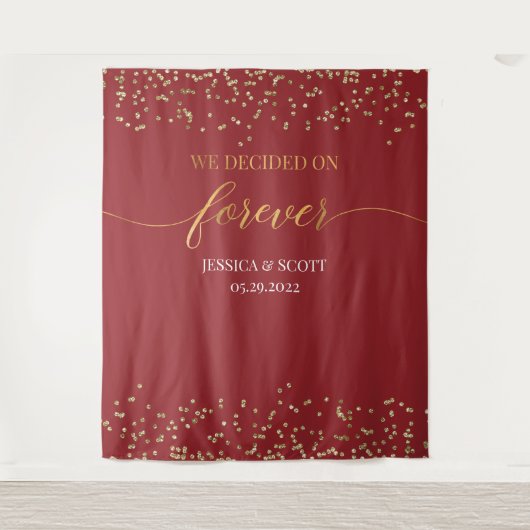 Trouwachtergrond 'We Decided on Forever' Wandkleed (Voorkant)