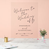 Trouwacryl teken welkom minimalistisch. acryl bord (Huwelijk)