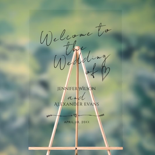 Trouwacryl teken welkom minimalistisch. acryl bord (Neutraal)