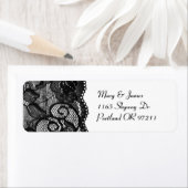 Trouwadres Elegant  zwart kant Etiket (Insitu)