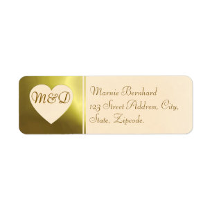 Trouwadreslabel   Vanille Golden Collectie Etiket