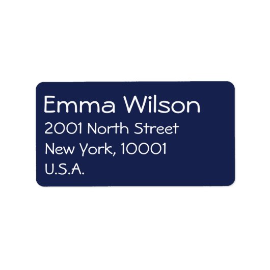 Trouwadreslabels in marineblauw met zeemansstijl etiket (Voorkant)