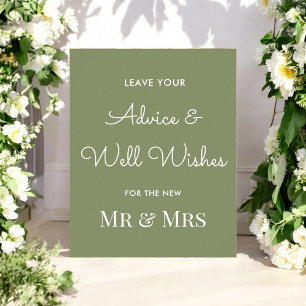 Trouwadvies en goede wensen Salie groen Poster