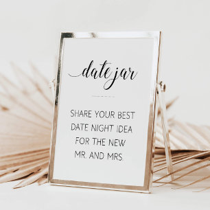 Trouwadviesbord met pot voor beste date-ideeën poster