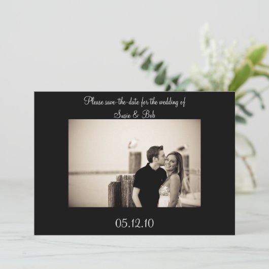 trouwafspraak, save-the-date save the date (Staand voorkant)