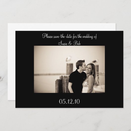 trouwafspraak, save-the-date save the date (Voorkant / Achterkant)