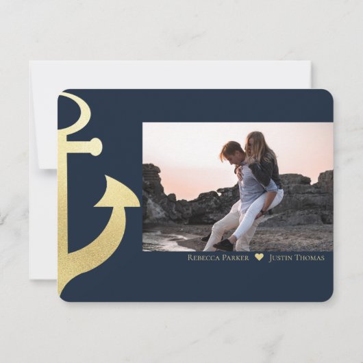 Trouwanker en touw Gouden touwknoop trouwen Kaart (Achterkant)