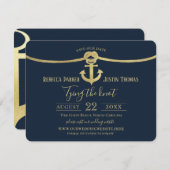 Trouwanker en touw Gouden touwknoop trouwen Kaart (Voorkant / Achterkant)