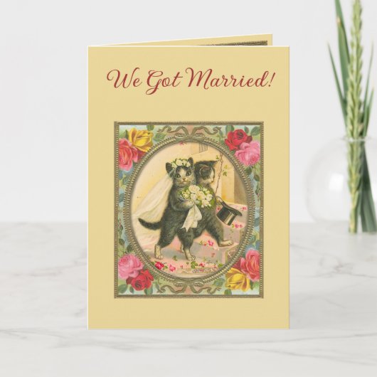Trouwannonce met katten thema (Voorkant)