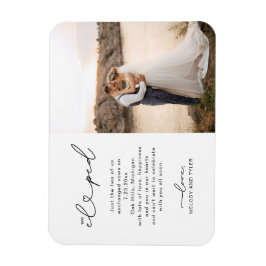Trouwannonce We Eloped Script Fotokaart Magneet