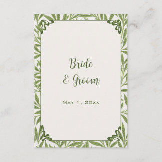 Trouwantiquariaat, Victoriaanse Wilgenbladeren Pat Informatiekaartje