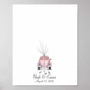 Trouwauto Duimafdruk Gastboek Poster