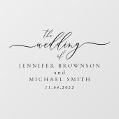 Trouwauto met handtekening naam raamsticker (Vel)