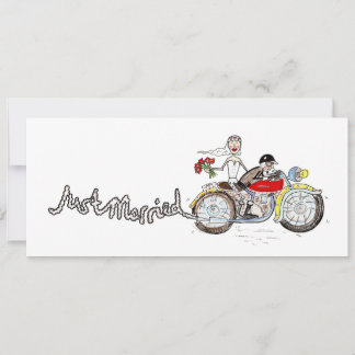 Trouwavond voor motorfiets bruid en bruidegom kaart