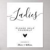 Trouwbadkamerbord Modern Elegant Minimalist Poster (Voorkant)