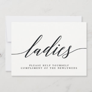 Trouwbadkamerbord voor dames - Modern Schrift Aankondiging