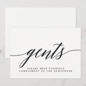 Trouwbadkamerbord voor heren - Modern schrift Aankondiging (Voorkant / Achterkant)