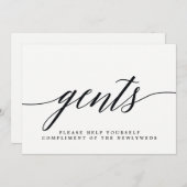 Trouwbadkamerbord voor heren - Modern script Aankondiging (Voorkant / Achterkant)