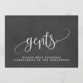 Trouwbadkamerbord voor heren - Mooie kalligrafie Aankondiging