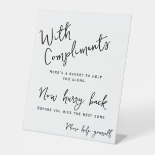 Trouwbadkamermand Help jezelf minimaal Reclamebord Met Voetstuk