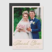 Trouwbedankje Blush Pink Gold Script Magneet (Voorkant / Achterkant)