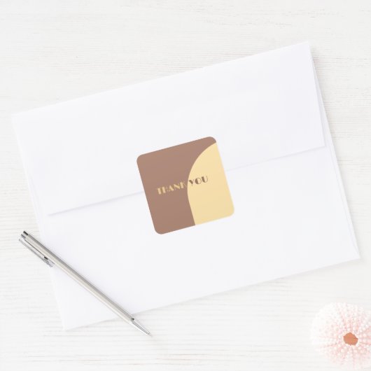 Trouwbedankje Mocha Mousse Arched Vierkante Sticker (Envelop)
