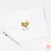 Trouwbedankscript Faux Gold Foil Heart Ronde Sticker (Envelop)