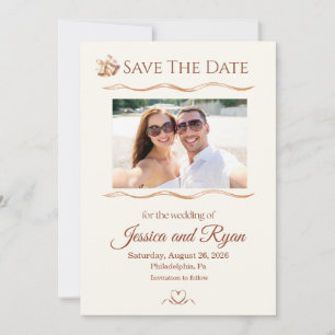Trouwbellen met foto Save the Date Kaart