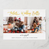 Trouwbellen Multi Foto Verlovingskaart - WH Folie Uitnodiging (Voorkant)