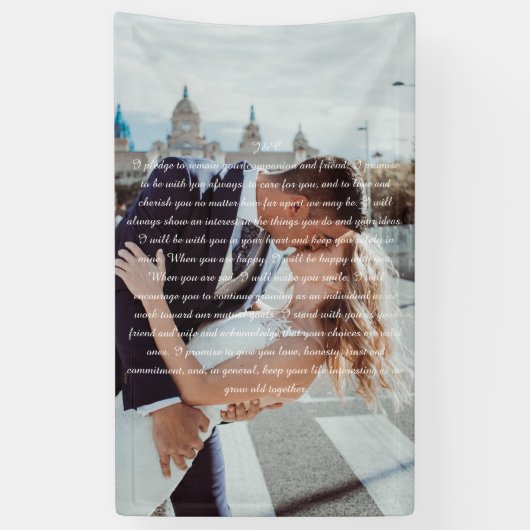 Trouwbelofte Koppel Foto Spandoek (Verticaal)
